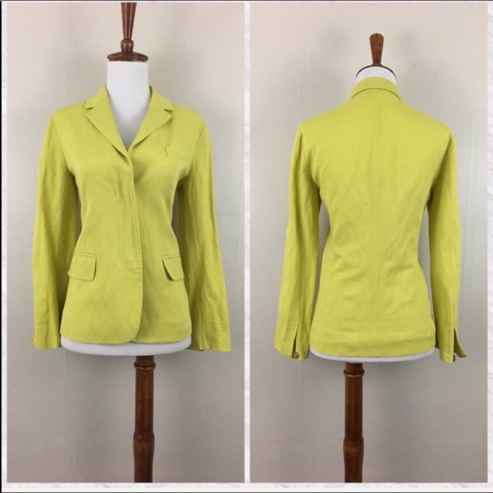 Vince Hidden Button Blazer In Citrus - Picture 2 of 8